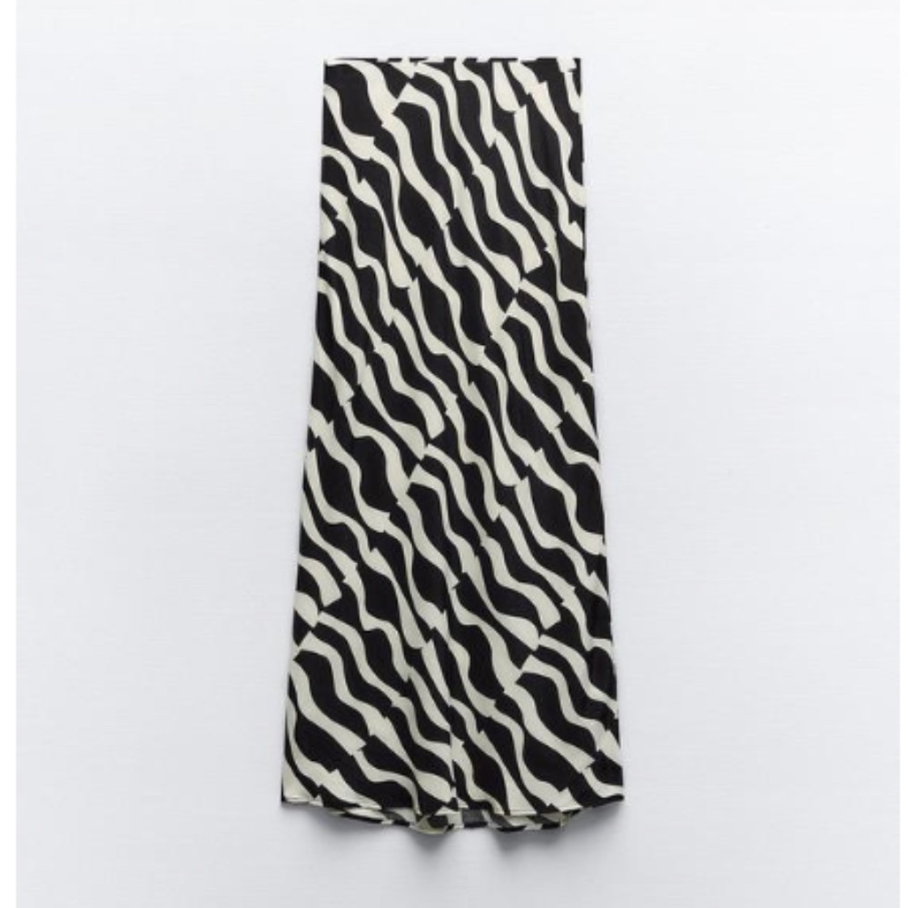 Zara Printed Midi Skirt